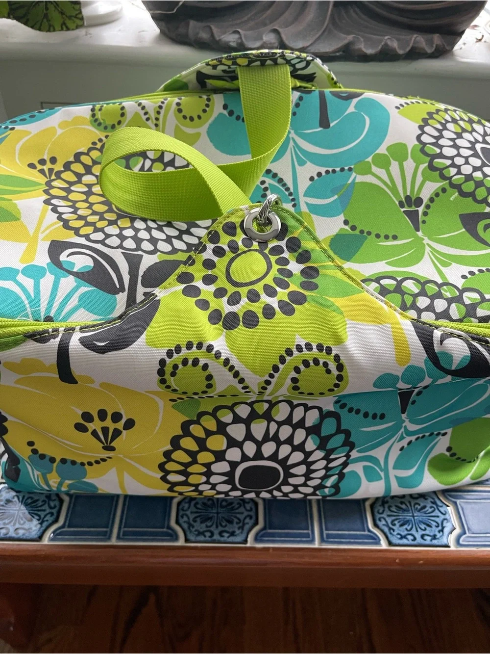 Vera Bradley Floral insulated cooler tote bag in retired Limes Up” pattern